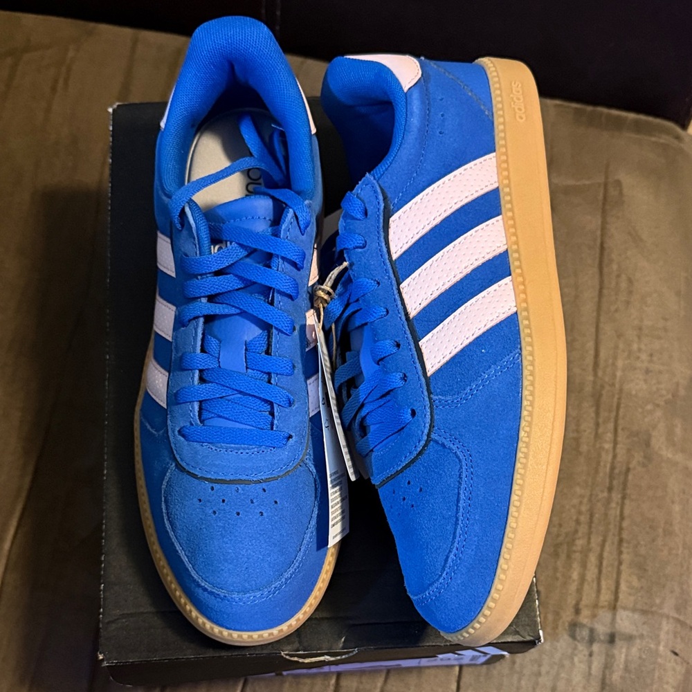 Adidas Women’s Breaknet Sleek /Royal Blue with Pink  Stripes
